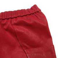 Isabel Marant Paire de Pantalon en Cuir en Rouge