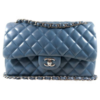 Chanel Timeless Classic aus Leder in Blau