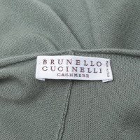 Brunello Cucinelli Strickshirt in Grün-Grau