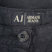 Armani Jeans Linnen broek in donkerblauw