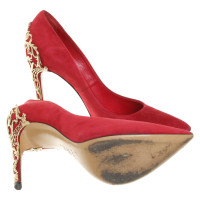 Casadei Pumps/Peeptoes Suède in Rood