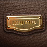 Miu Miu Borsa di cuoio marrone