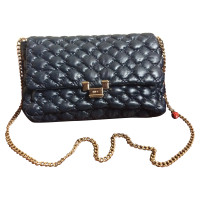 Red (V) Handbag Leather in Blue