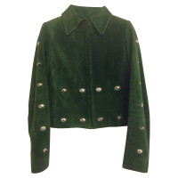 Gucci Jacke/Mantel aus Wildleder in Grün