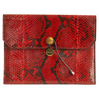 Bally Clutch Bag Leather in Red