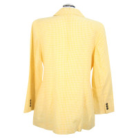 René Lezard Checkered blazer in yellow