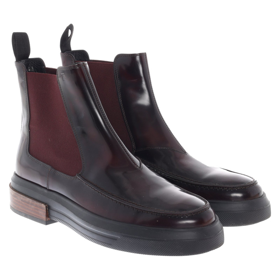 Tod's Ankle boots Leather in Bordeaux