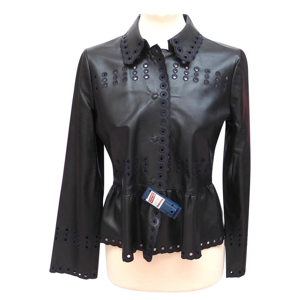 Valentino Garavani Leather jacket with cut outs