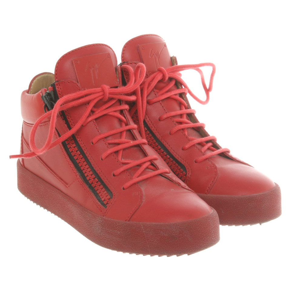 Giuseppe Zanotti Chaussures de sport en Cuir en Rouge