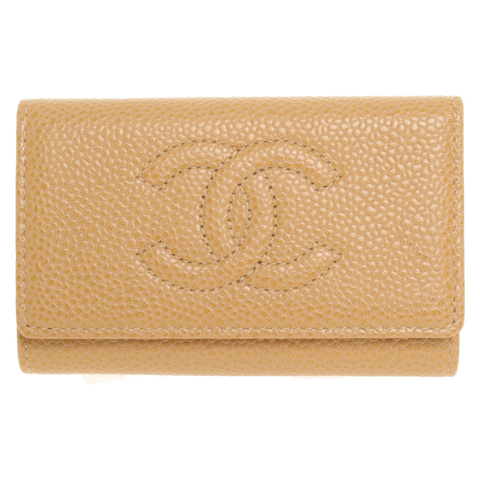 Chanel Täschchen/Portemonnaie aus Leder in Beige