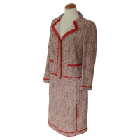 Prada costume de tweed rouge moucheté