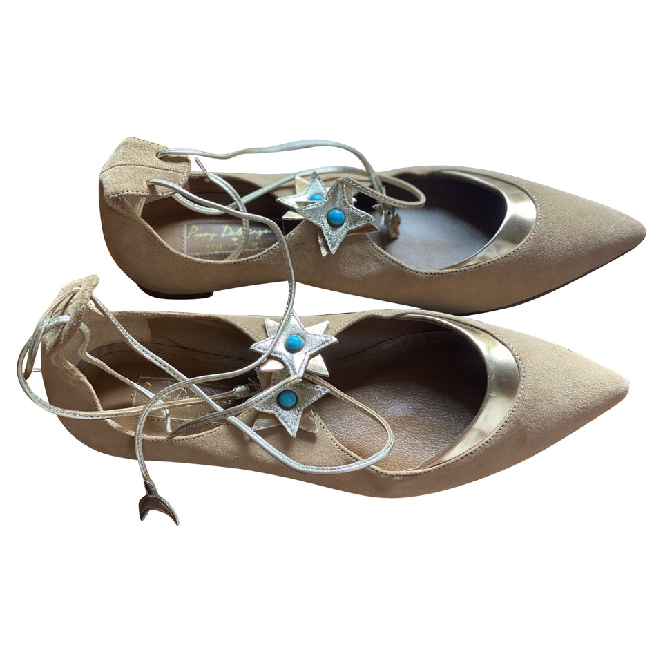 Aquazzura Lace-up shoes Suede in Nude