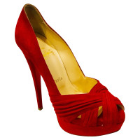 Christian Louboutin Pumps/Peeptoes en Daim en Rouge