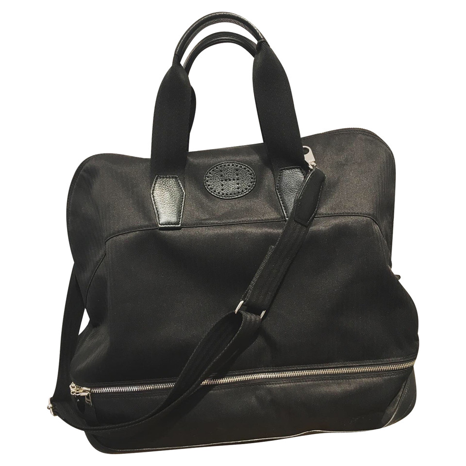 Hermès Reisetasche aus Canvas in Schwarz
