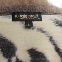 Roberto Cavalli Top con collo in pelliccia