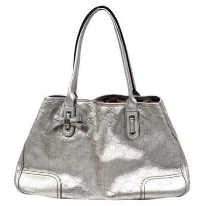 Gucci Shopper Leather in Silvery