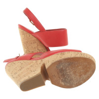 Yves Saint Laurent Platform sandals in red