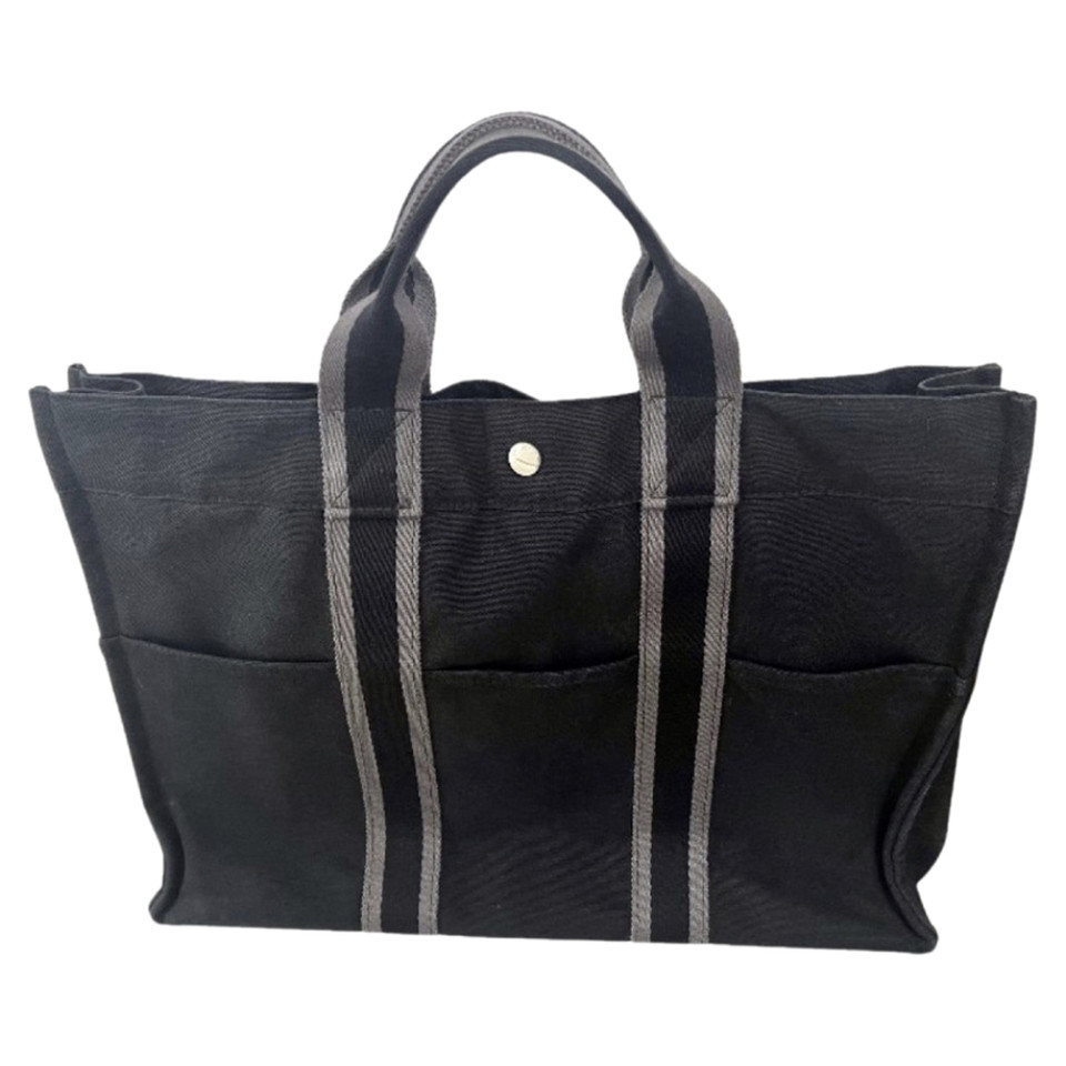 Hermès Fourre Tout Bag aus Baumwolle in Schwarz