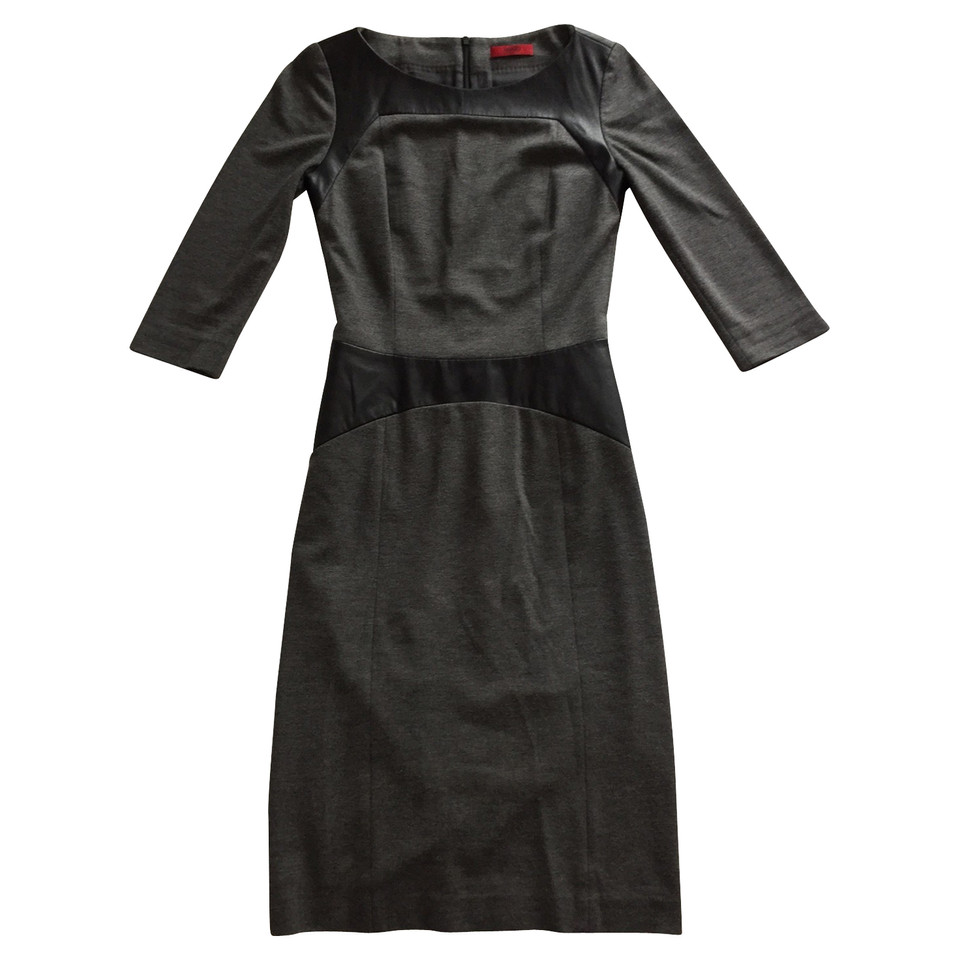 Hugo Boss Sheath dress with leather imitation inserts