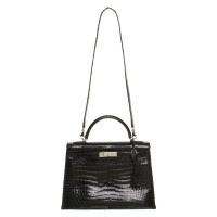 Hermès Kelly Bag 32 aus Leder in Schwarz