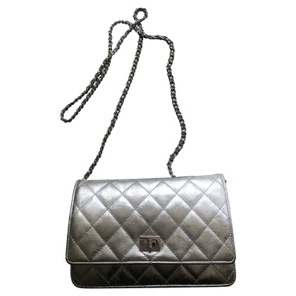 Chanel Wallet on Chain aus Leder in Silbern