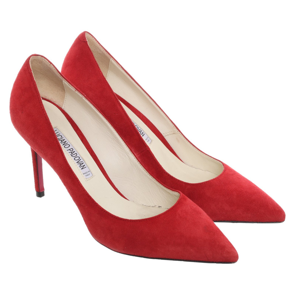 Luciano Padovan Pumps/Peeptoes Leather in Red