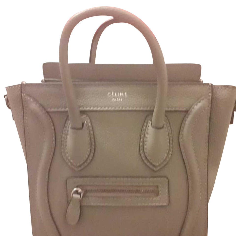 Céline Luggage Nano Leather in Grey