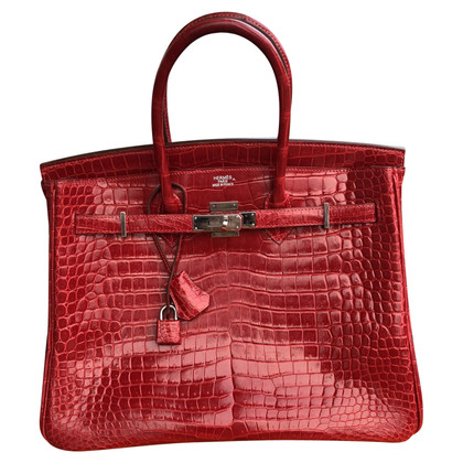 Hermès Birkin Bag aus Lackleder in Rot