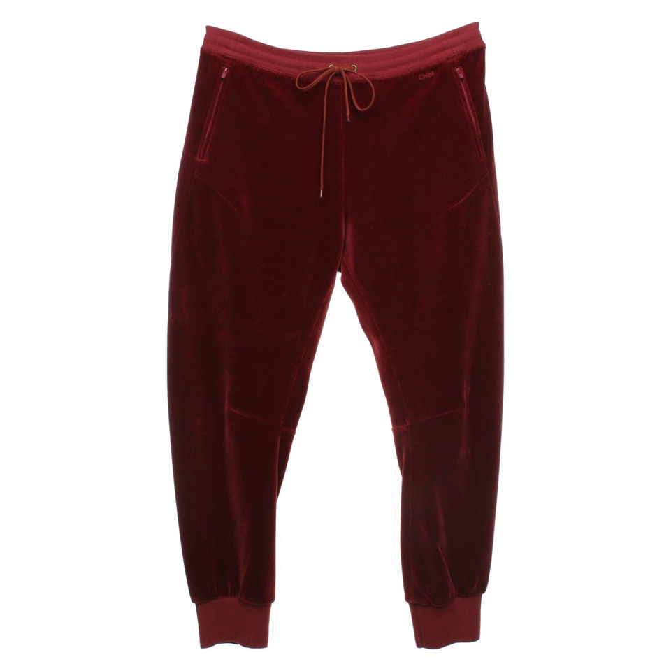 Chloé Velvet pants in red