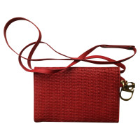 Christian Dior Clutch Bag Leather in Red