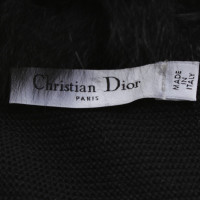 Christian Dior cappotto di maglia con collo in pelliccia