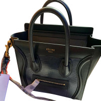 Céline Luggage Nano Leather in Black