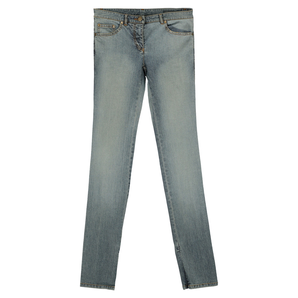 Alexander McQueen Paire de Pantalon en Coton en Bleu