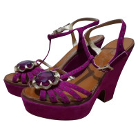 Marc Jacobs Sandals Suede in Fuchsia