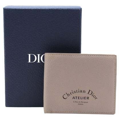 Dior Täschchen/Portemonnaie aus Leder in Grau