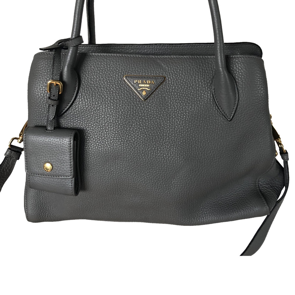 Prada Handbag Leather in Grey