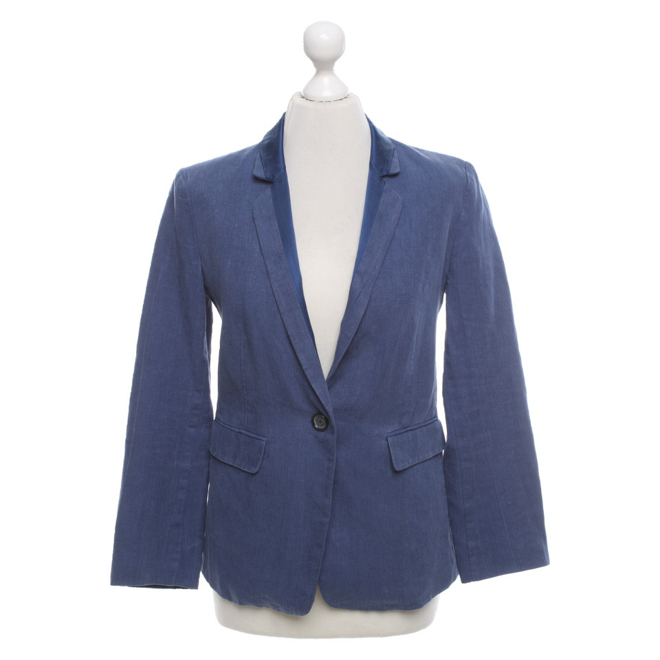 Closed Blazer Linnen in Blauw