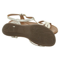 Clarks Sandalen aus Leder in Silbern