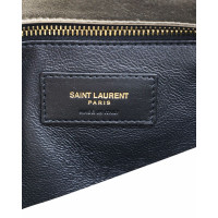 Saint Laurent Clutch Bag Leather in Silvery