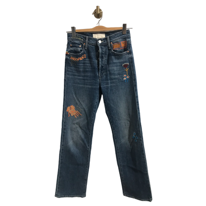 Mother Jeans in Cotone in Blu