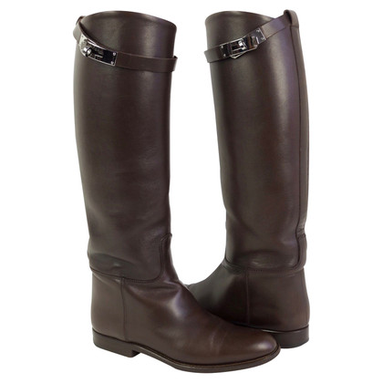 Hermès "Kelly Lock" boots in brown