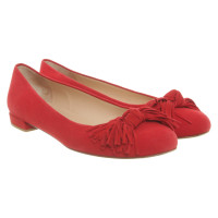 Stuart Weitzman Slippers/Ballerina's Leer in Rood