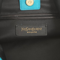 Yves Saint Laurent Handtasche aus Wildleder in Türkis