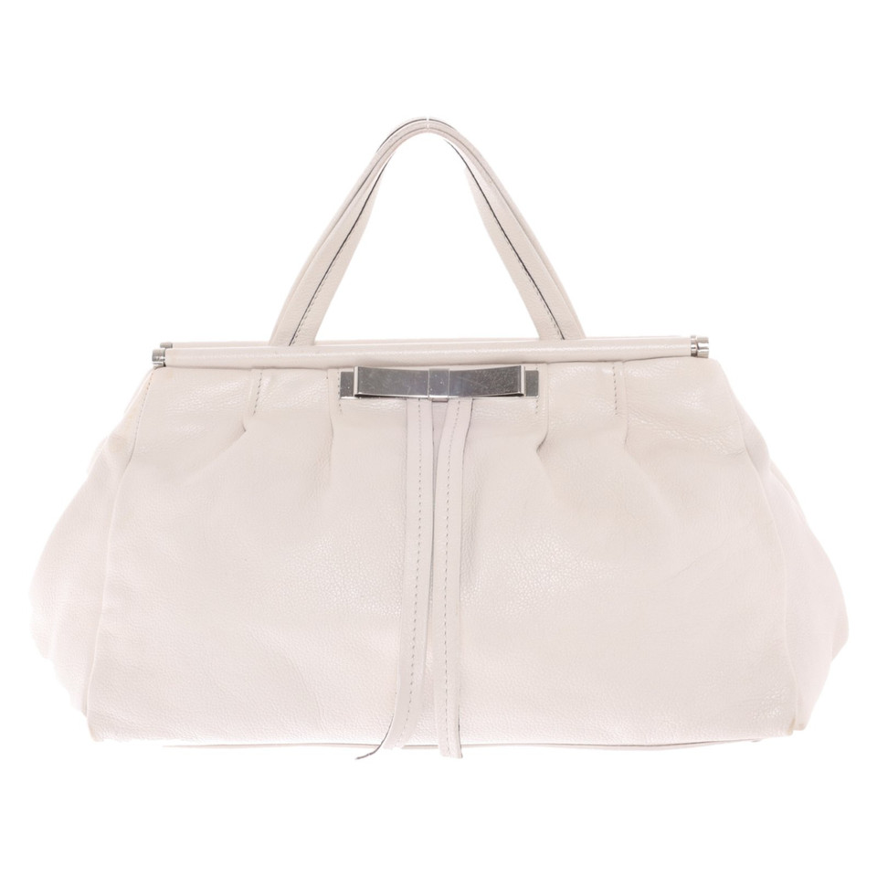 Miu Miu Shopper Leer in Beige