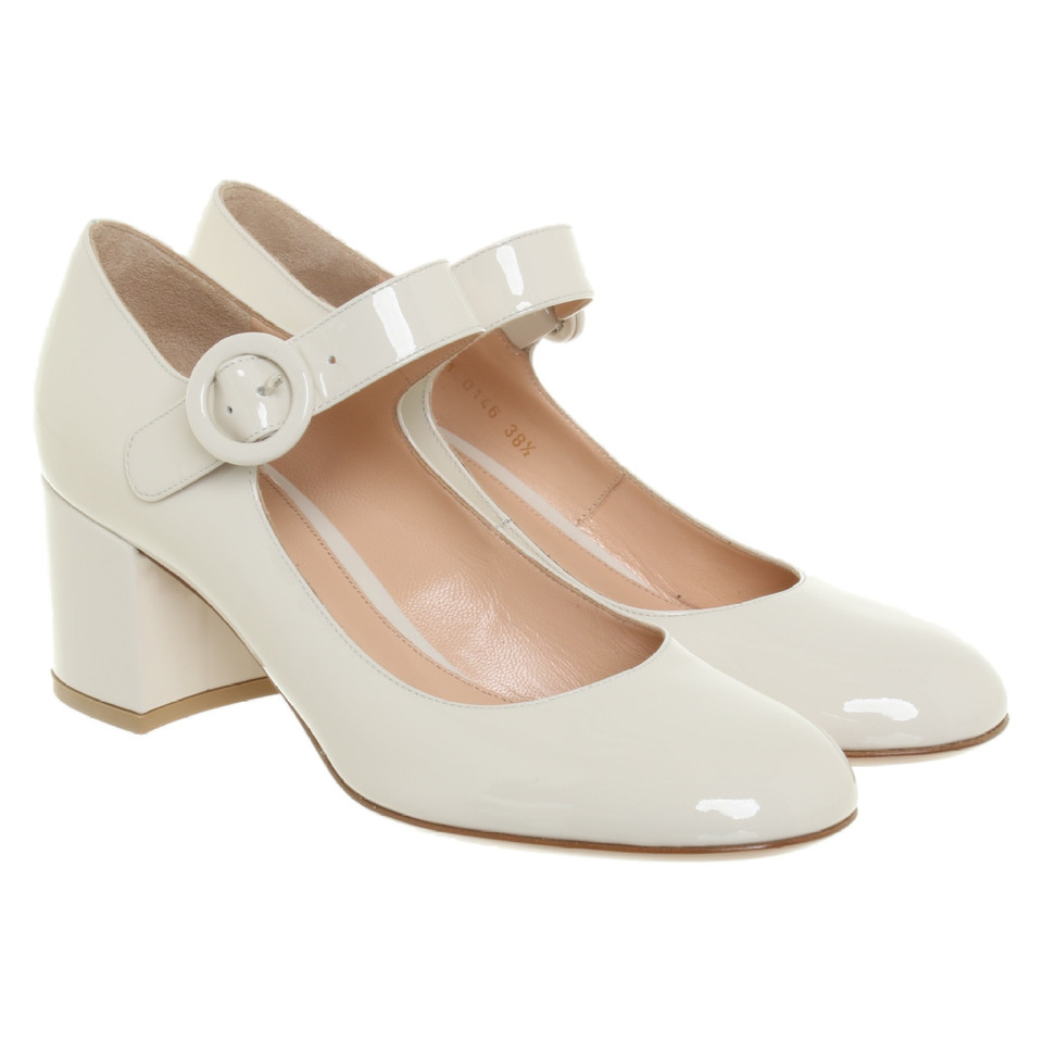 Gianvito Rossi Pumps/Peeptoes en Cuir verni en Crème