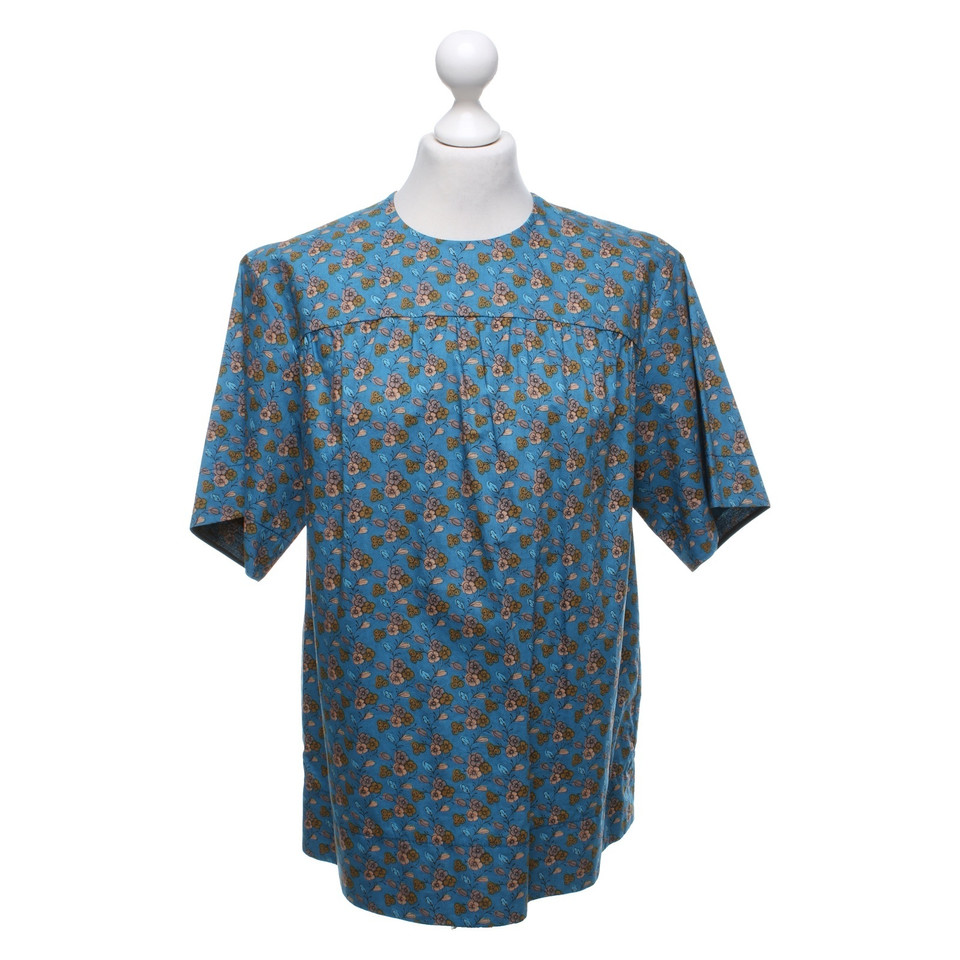 Louis Vuitton Kurzarm-Bluse mit floralem Muster