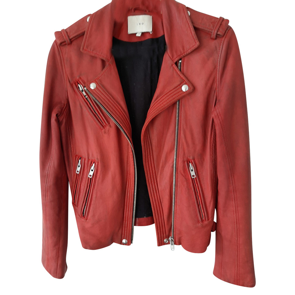 Iro Jacke/Mantel aus Leder in Rot