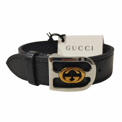 Gucci Armband Leer in Zwart