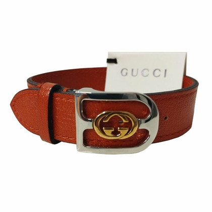 Gucci Armreif/Armband aus Leder in Orange