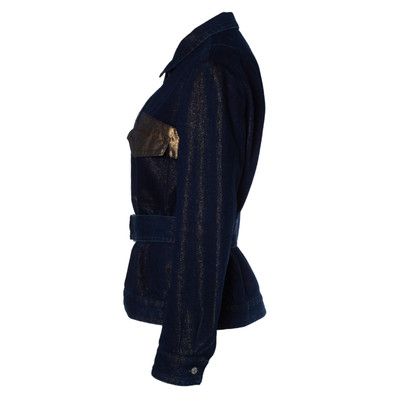 Dries Van Noten Jacket/Coat Cotton in Blue